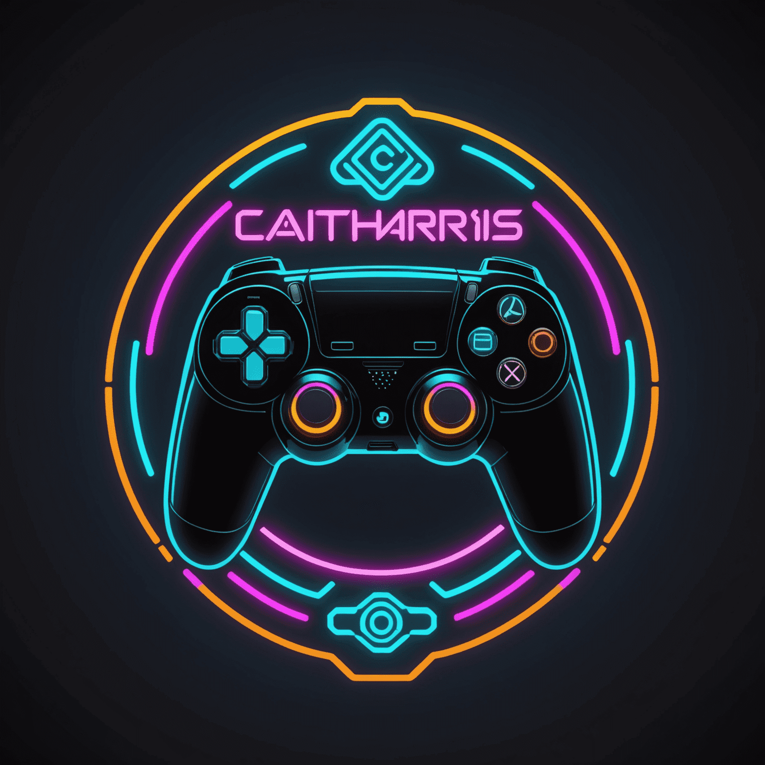 Catharsis Gaming Club logo featuring a stylized controller icon with neon accents