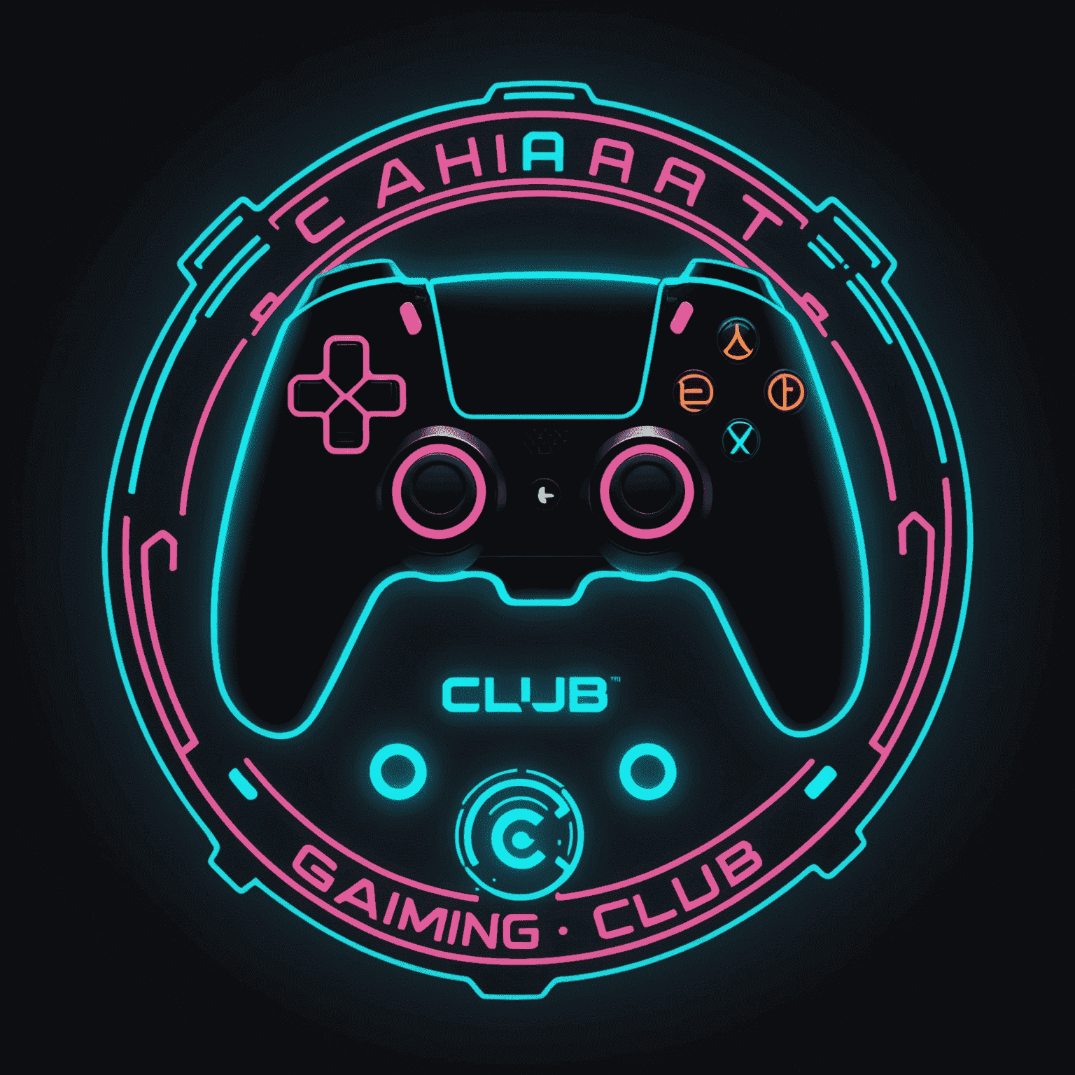 Catharsis Gaming Club logo featuring a stylized controller icon with neon accents